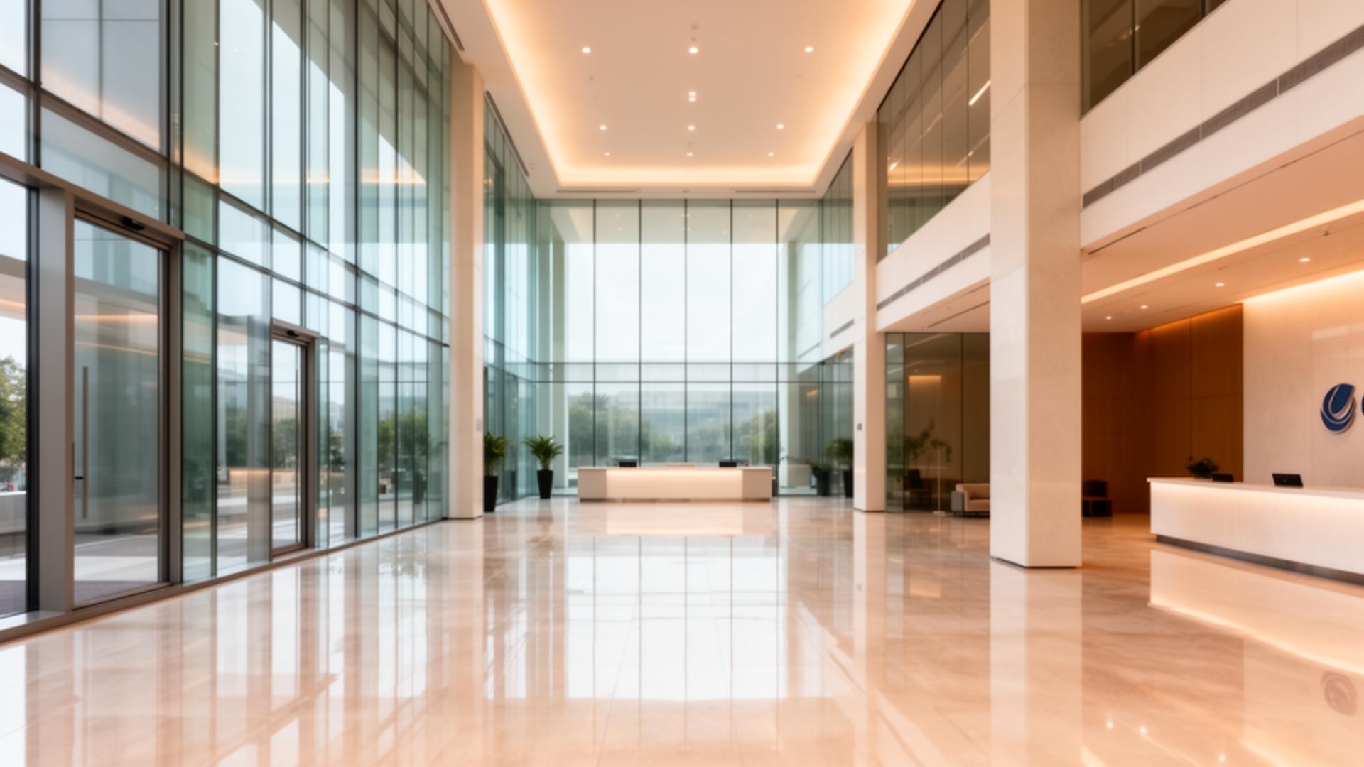 Clean commercial building interior